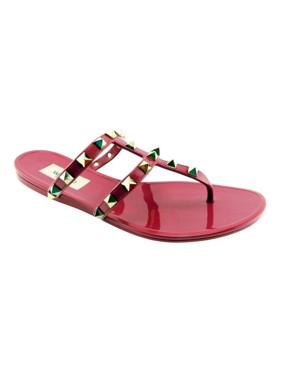 New VALENTINO Rockstud Magenta Pink Jelly Sandals 36